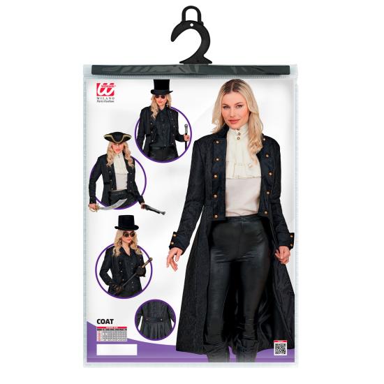 Abrigo Victoriano Negro para Disfraces de Época y Steampunk