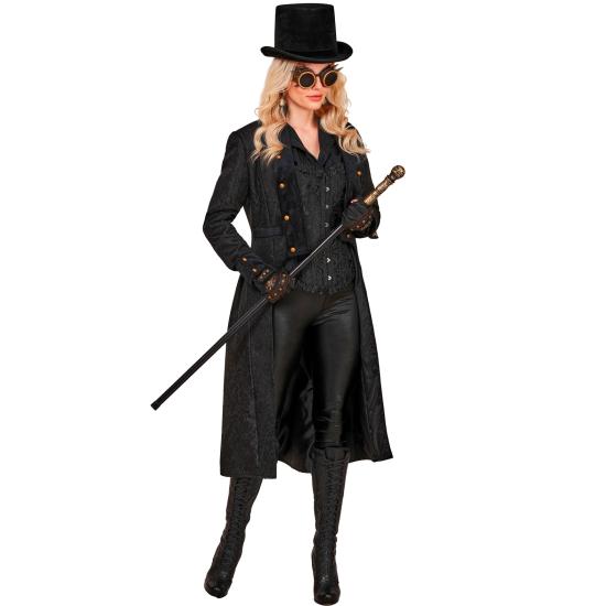 Abrigo Victoriano Negro para Disfraces de Época y Steampunk