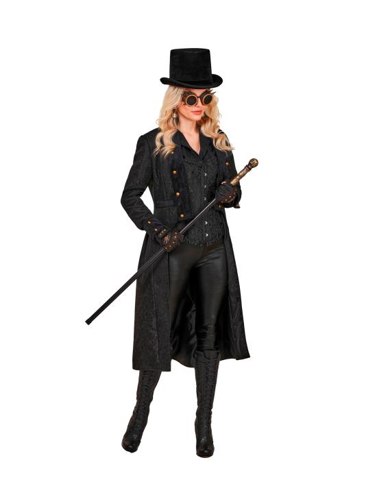 Abrigo Victoriano Negro para Disfraces de Época y Steampunk