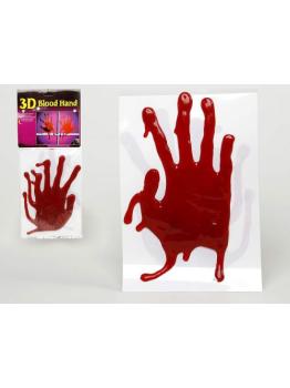 HALLOWEEN ADHESIVO CRISTAL 2 MANOS SANGRE 39X16