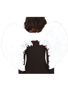 Alas blancas de plumas para disfraz de ángel 80 × 55 cm