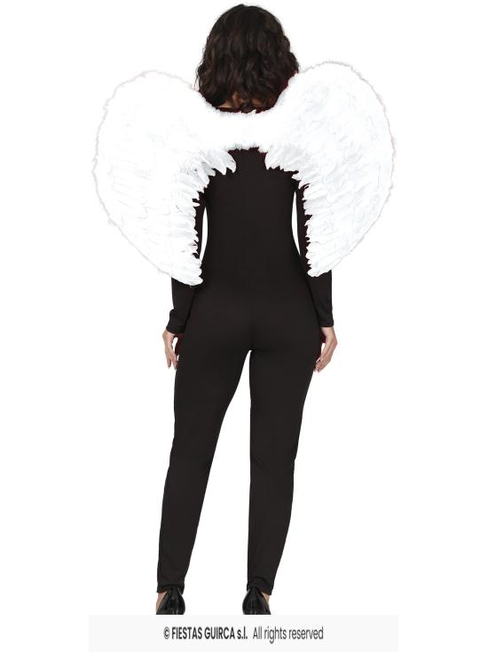 Alas blancas de plumas para disfraz de ángel 80 × 55 cm