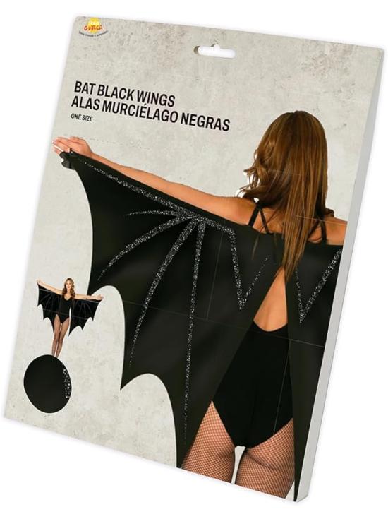 Alas de Murciélago y Telaraña (170x80 cm) - Accesorio para Disfraz de Ángel, Diablo y Demonio para Halloween y Fiestas de Disfraces - Ideal para Mujer Adulta
