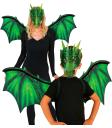 Alas y Máscara de Dragón Verde