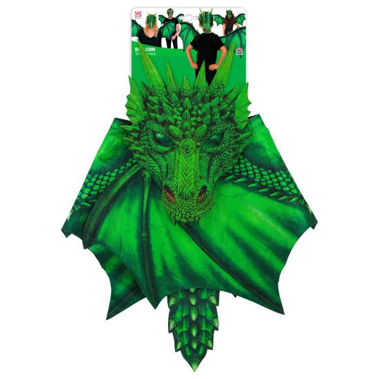 Alas y Máscara de Dragón Verde