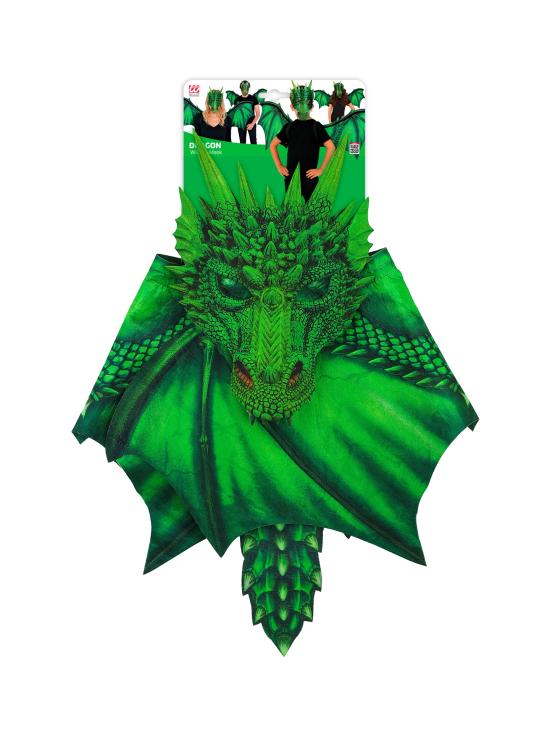 Alas y Máscara de Dragón Verde