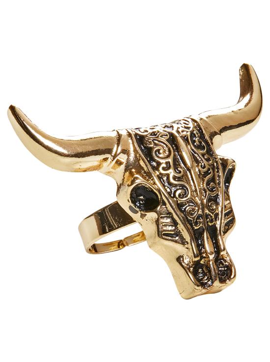 Anillo Dorado Calavera de Búfalo