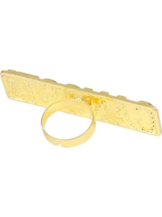 Anillo dorado “GANGSTA” – Accesorio Hip Hop/Rapero para Disfraces (Talla Única)