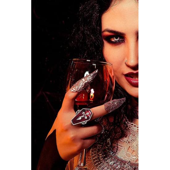 Anillo Féretro con Cruz Plateada - Accesorio Terrorífico para Halloween Anillo Féretro con Cruz Plateada - Accesorio Terrorífico para Halloween