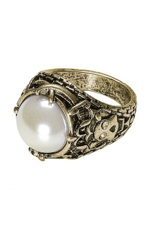 Anillo Oro con Perla Blanca .