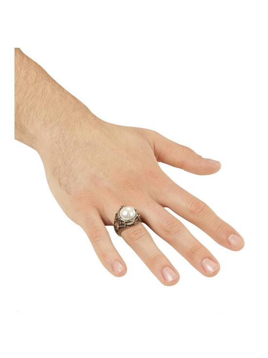 Anillo Oro con Perla Blanca .