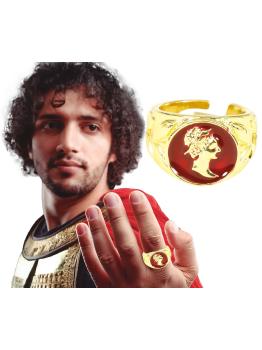 Anillo Romano Rojo – Accesorio de Joyería para Disfraces de Gladiador y Emperador