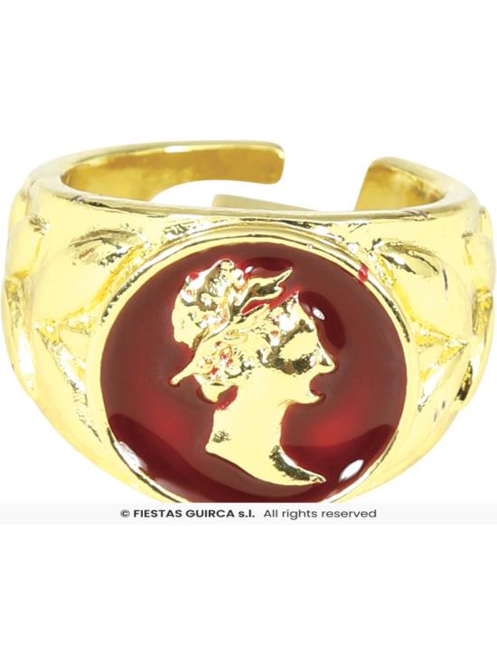 Anillo Romano Rojo – Accesorio de Joyería para Disfraces de Gladiador y Emperador