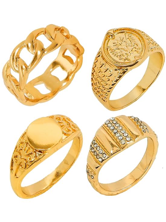Anillos Oro Surtidos (Pack 4 Modelos) – Accesorio Top para Disfraz