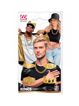 Anillos Oro Surtidos (Pack 4 Modelos) – Accesorio Top para Disfraz