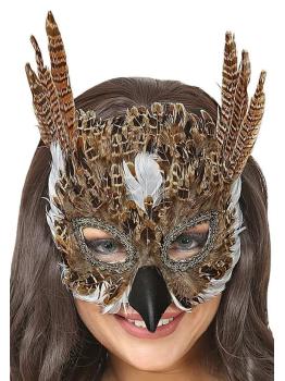 Antifaz de Búho con Plumas para Disfraces