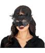 Antifaz de Plumas con Pico Negro Cuervo