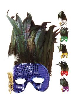 Antifaz Plumas de Colores adultos