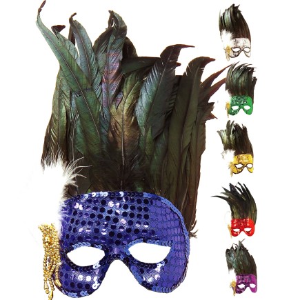 Antifaz Plumas de Colores adultos