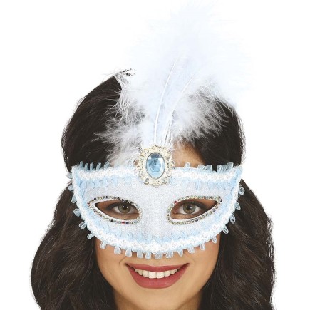 Comprar Antifaz seda con Pluma color azul > Complementos para Disfraces > Accesorios para la cabeza Disfraces Antifaces para Disfraces | Tienda de disfraces en Madrid, disfracestuyyo.com