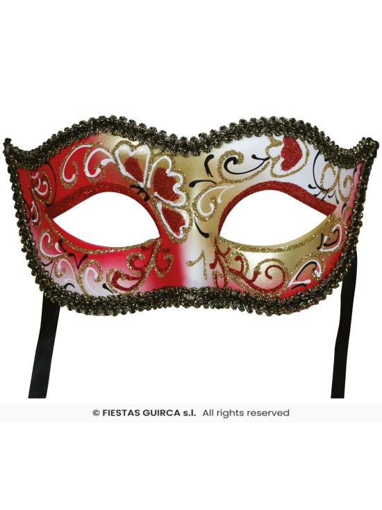 Antifaz veneciano pintado rojo