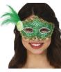 Antifaz Verde con Pluma