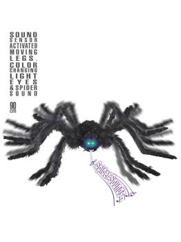 Araña negra animada 90cm