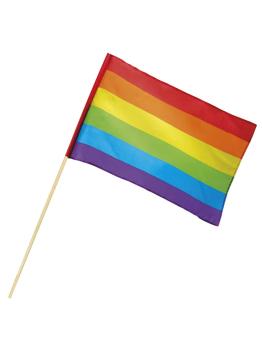Bandera   ArcoIris 30 x 45 cm + Palo Banera 76 cms