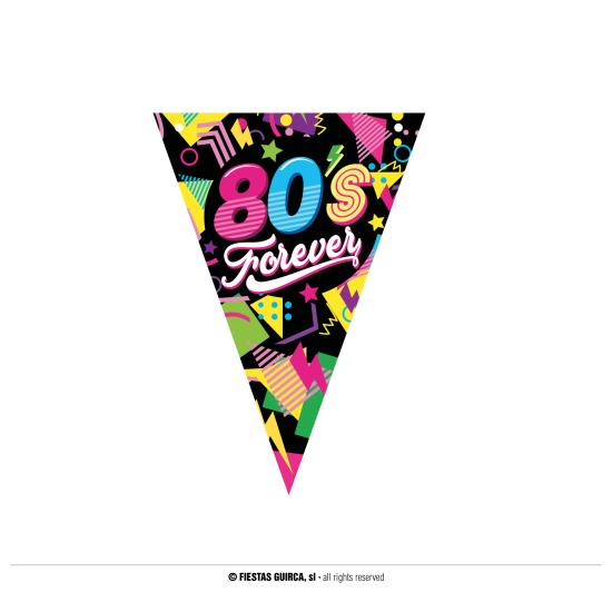 Banderines de los años 80 300cms 20 x 30 cms