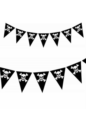 Banderines Piratas Calavera 6 m.