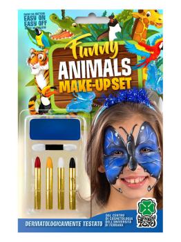 Base de maquillaje de mariposa azul + 4 lápices de maquillaje en blíster