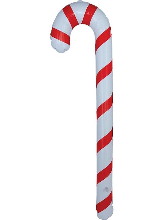 Bastón de Navidad Hinchable (90 cm) - Blanco y Rojo