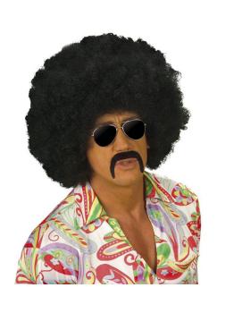 Bigote Negro años 70 con adhesivo.