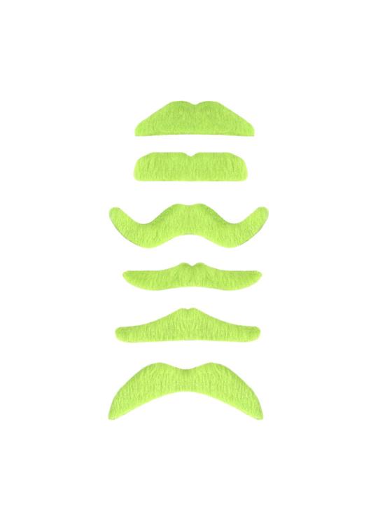 Bigote Neon Verde con adhesivo