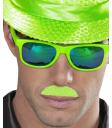Bigote Neon Verde con adhesivo