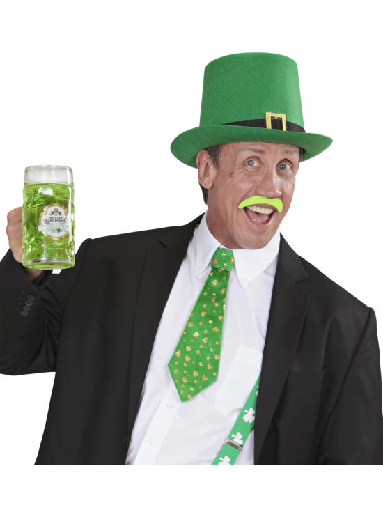 Bigote Neon Verde con adhesivo