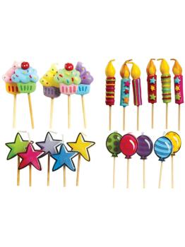 BLISTER DE 5 VELAS SURTIDOS FANTASIA