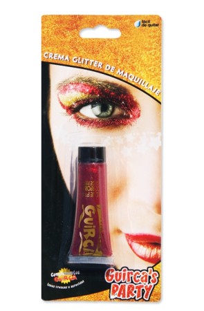 Blister Tubo Maquillaje Glitter 20 cc . Rojo