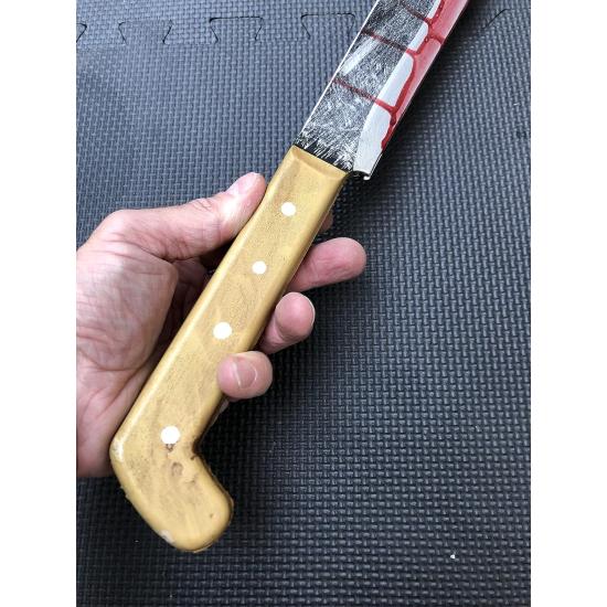 Bloody Machete – Arma Falsa, Cuchillo de jazon Manchado de Sangre, Accesorios de Halloween