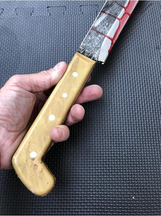 Bloody Machete – Arma Falsa, Cuchillo de jazon Manchado de Sangre, Accesorios de Halloween