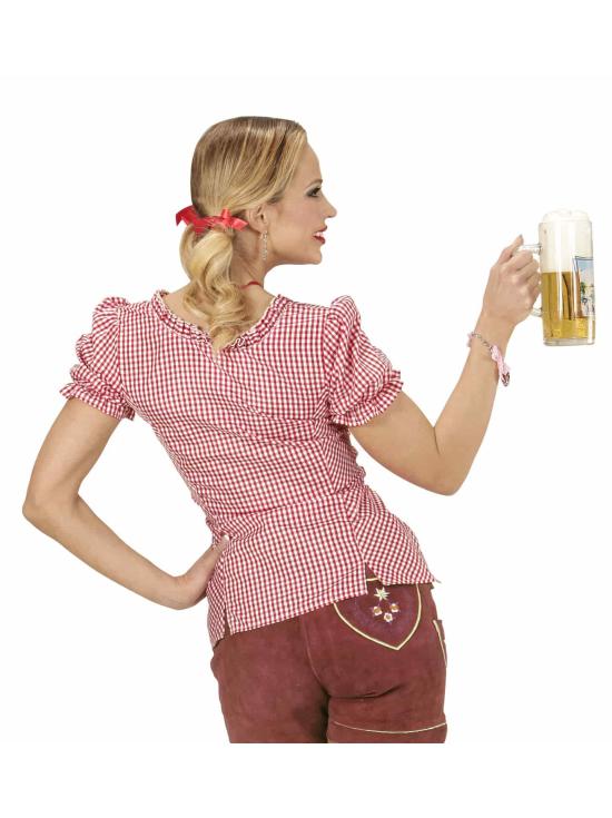Blusa Cuadros Rojos Oktoberfest para mujer