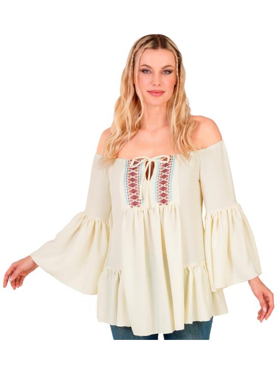 Blusa Hippie con Mangas Acampanadas para Mujer