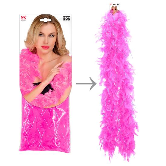 Boa pluma fucsia lujo 1,80 mts 50 gramos IRIDISCENTE Boa pluma fucsia lujo 1,80 mts 50 gramos IRIDISCENTE