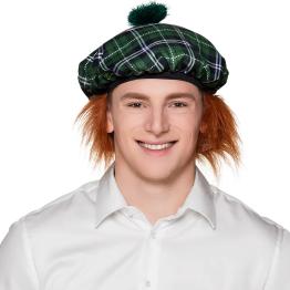 Boina Escocesa Verde con pelo