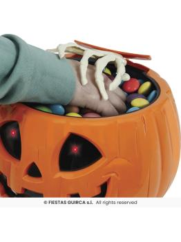 Bol calabaza con luz, sonido y movimiento 15 cm