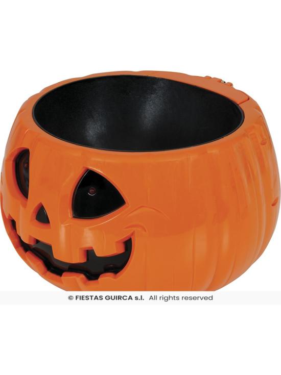 Bol calabaza con luz, sonido y movimiento 15 cm
