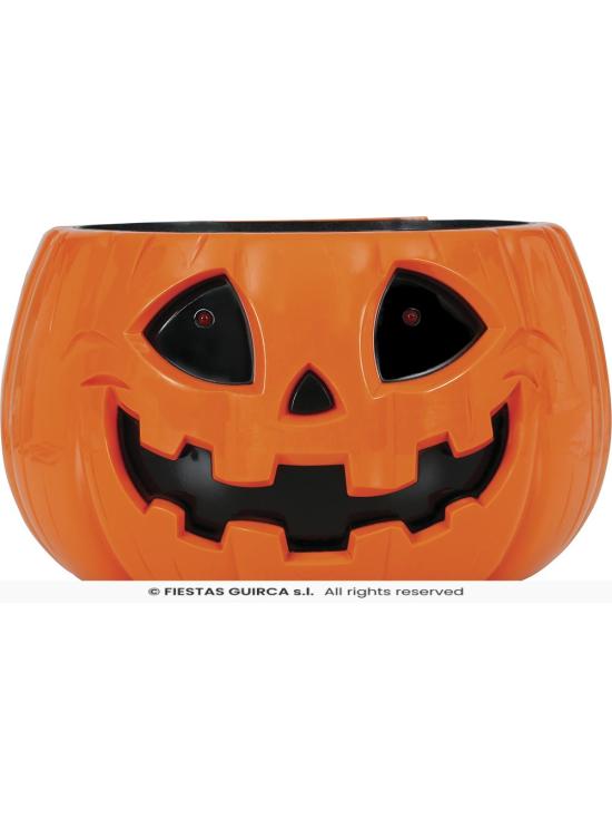 Bol calabaza con luz, sonido y movimiento 15 cm