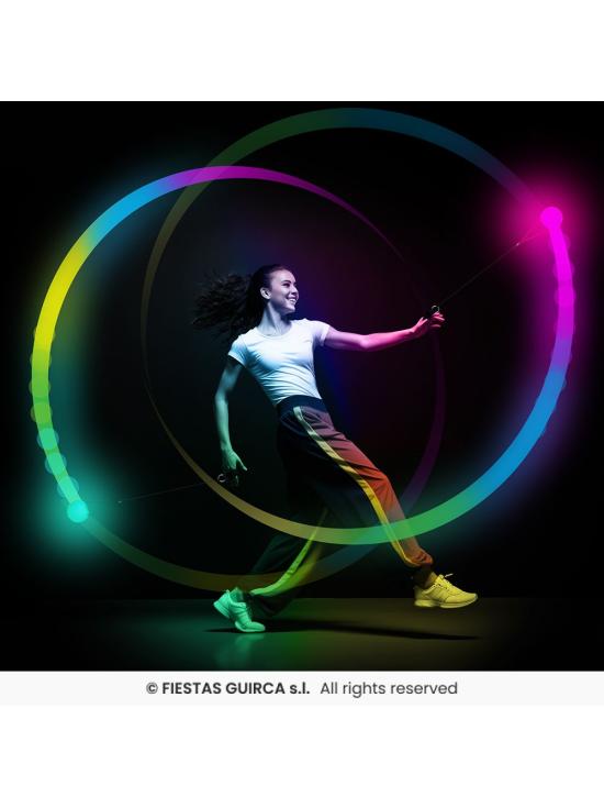 Bola de Danza con LEDs Multicolor (7 cm) - Accesorio Luminoso para Fiestas