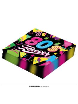 Bolsa 12 servilletas años 80 33 x 33 cms