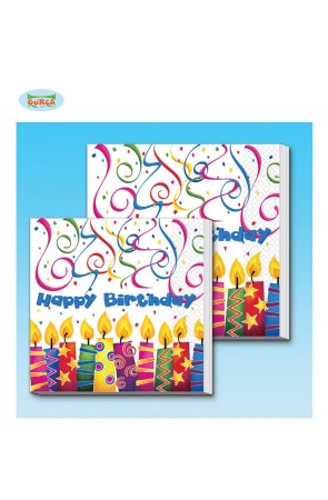 Pack 16 Servilletas Feliz cumpleaños